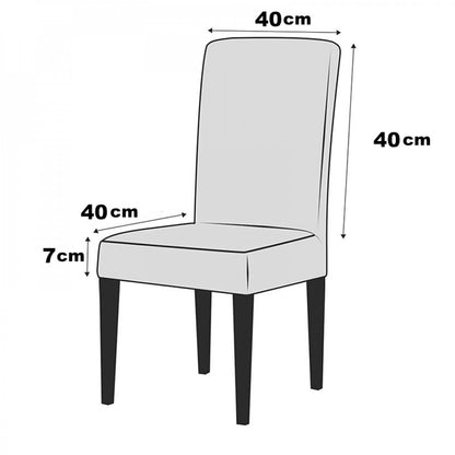 Set 6 Huse Catifelate pentru Scaune culoare Gri Inchis