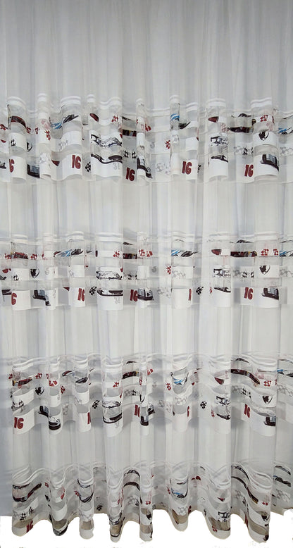 Perdea tulle Masini Dungi, fir cu plumb, croita cu rejansa pentru sina sau galerie, by SereDesign